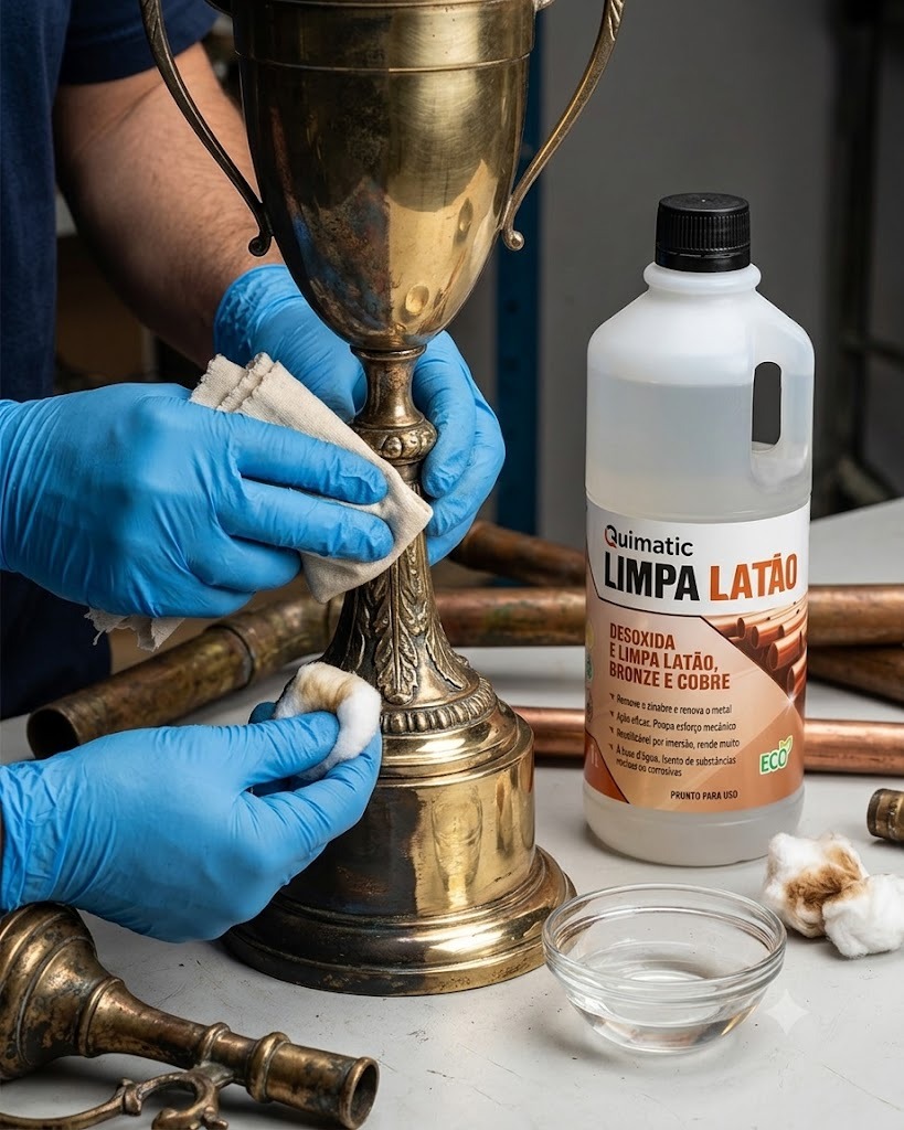 QUIMATIC LIMPA LATÃO — Ecológico - Desoxida e limpa latão, bronze e cobre