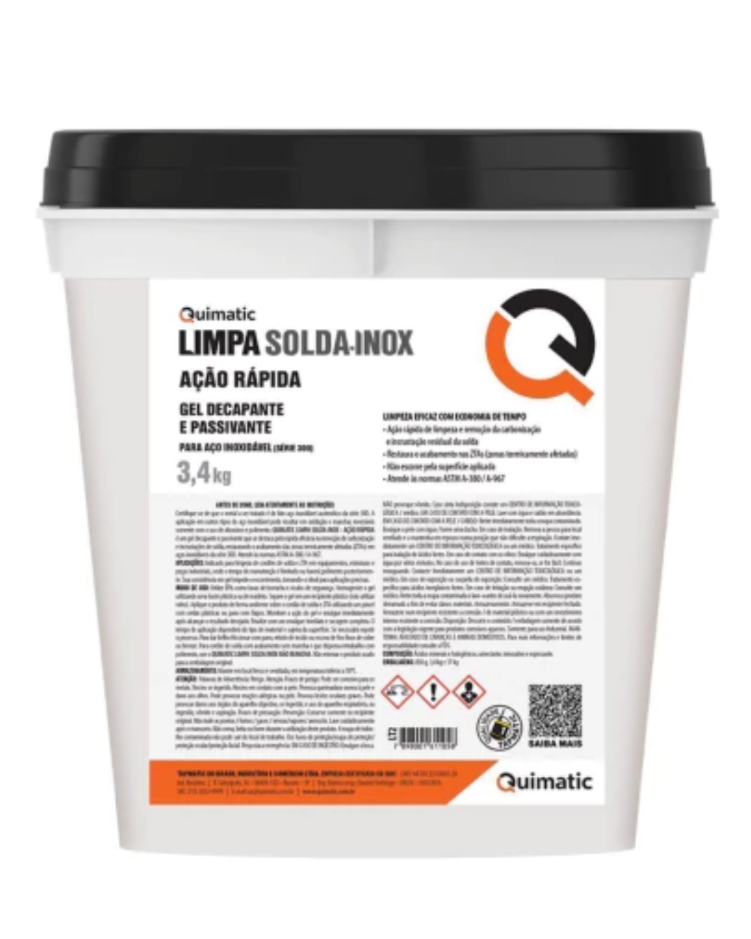 Gel Decapante Quimatic Limpa Solda Inox Ação Rápida