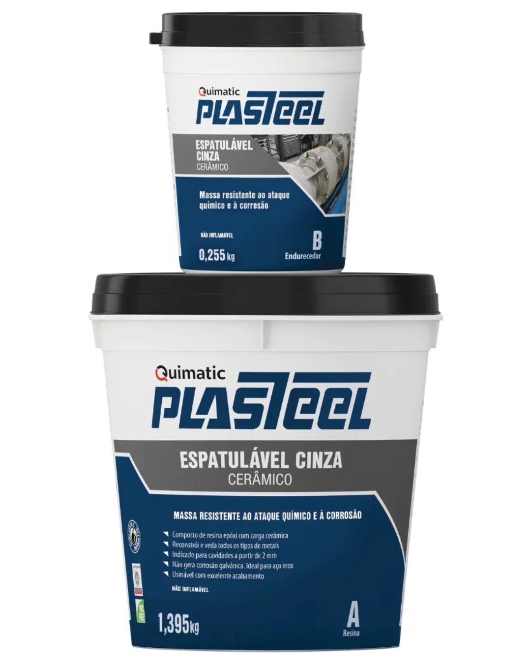 Plasteel Cerâmico Espatulável Cinza