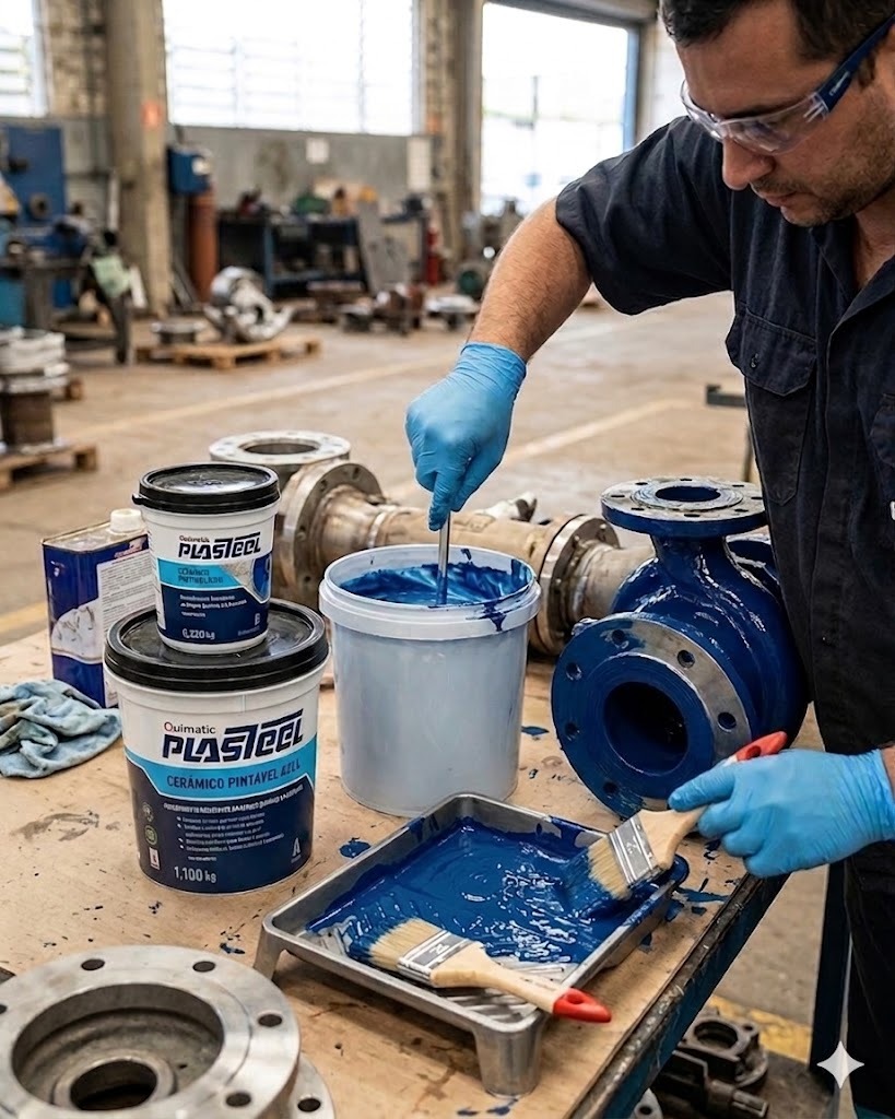Plasteel Cerâmico Pintável Azul