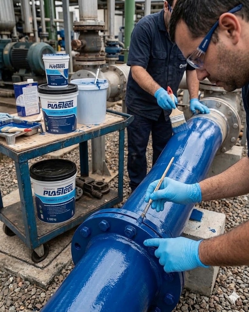Plasteel Cerâmico Pintável Azul